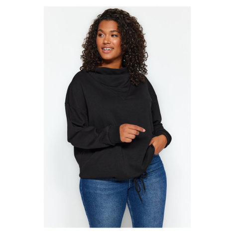 Trendyol Curve Black High Neck Thick Knitted Sweatshirt