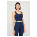LOS OJOS Navy Blue Lightly Support Back Detail Covered Crop Top Bustier