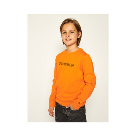 Calvin Klein Jeans Mikina Logo IU0IU00091 Oranžová Regular Fit