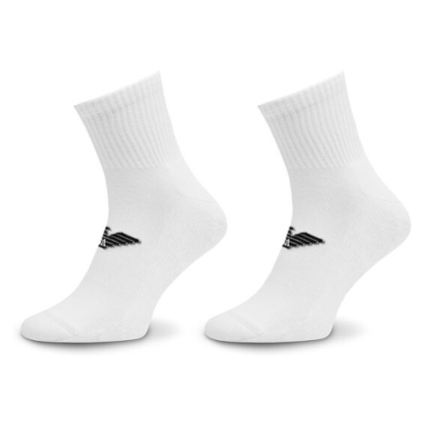 Emporio Armani Súprava 2 párov vysokých pánskych ponožiek 303222 4R300 00010 Biela