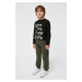 Trendyol Khaki Stripe Detailed Boy Knitted Slim Sweatpants
