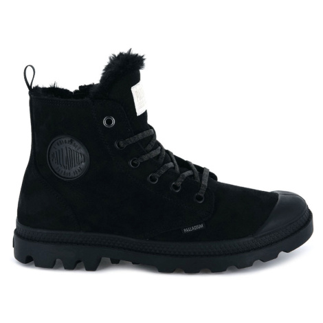 Palladium Pampa Hi Zip Wool Black Dámske - Topánky Palladium - Čierna - 95982-010-M-5.5 - Size: