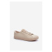 Women's leather knotted classic sneakers Beige Misima
