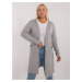 Grey plus size cardigan with hood