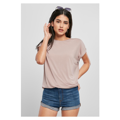 Women's T-shirt with extended shoulder powder pink Urban Classics