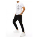 Pánsky komplet trička a nohavíc s potlačou v bielo-čiernej farbe