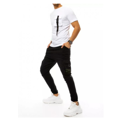 Pánsky komplet trička a nohavíc s potlačou v bielo-čiernej farbe DStreet