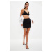 Trendyol Black Fitted Shiny Stone Woven Skirt