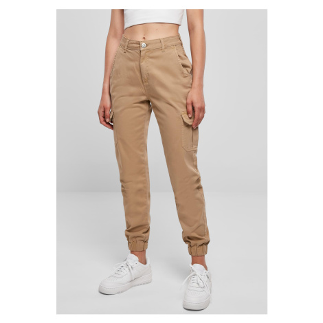 Women's high-waisted cargo trousers unionbeige Urban Classics