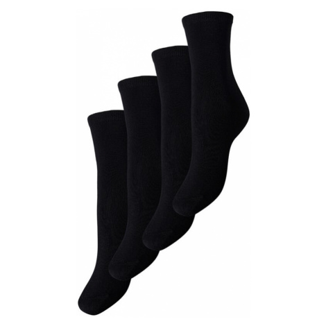 Pieces 4 PACK - dámske ponožky 17098332 Black 36-38