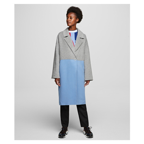 Kabát Karl Lagerfeld Colourblock Coat W/ Branding