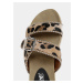 Béžové dámske šľapky s leopardím vzorom Haily´s Leo