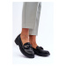 Leather loafers Flat heeled shoes black SBarski