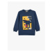 Koton Sweatshirt Dinosaur Printed Crew Neck Long Sleeve Raised