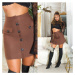 Sexy Highwaist Skirt with decorative buttons black Einheitsgroesse