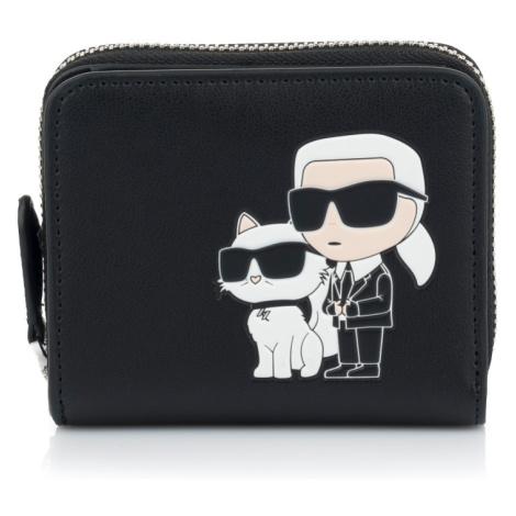 Peňaženka Karl Lagerfeld K/Ikonik 2.0 Leather Sm Zipwlt Čierna