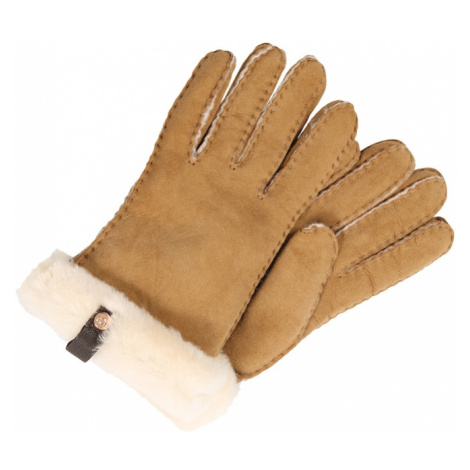 UGG Prstové rukavice 'Shorty Glove with leather trim'  kapučíno