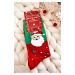 Men's Christmas cotton socks with Santa Clas green and red