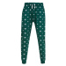 SF (Skinnifit) Pánske vzorované pyžamové nohavice - Tmavozelená / biela