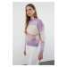 Trendyol Lilac Soft Texture Color Block Crew Neck Knitwear Sweater