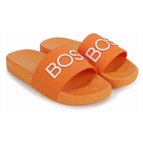 Detské šľapky BOSS oranžová farba Hugo Boss