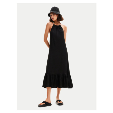 Desigual Letné šaty Leila 24SWVK64 Čierna Regular Fit