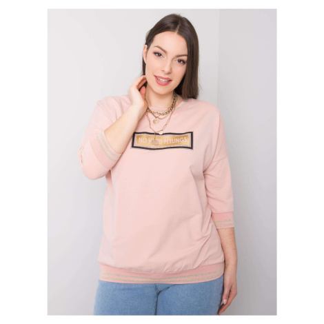 Muffled pink cotton and large sweatshirt