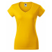 MALFINI Dámske tričko Fit V-neck - Žltá