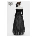 šaty DEVIL FASHION A Coven Affair long Gothic Dress with Faux-Fur Col