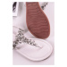 Biele kožené nízke sandále 2-28188