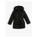 Koton Long Puffer Jacket with Faux Fur Detail