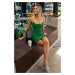 Madmext Green Straps Mini Basic Women's Dress