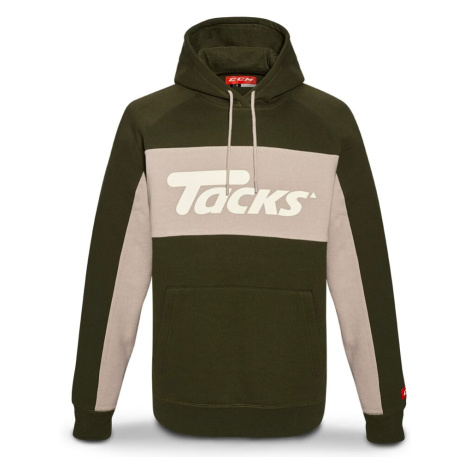 CCM Nostalgia Tacks Logo Fleece Hood SR Sweatshirt, Dark Green