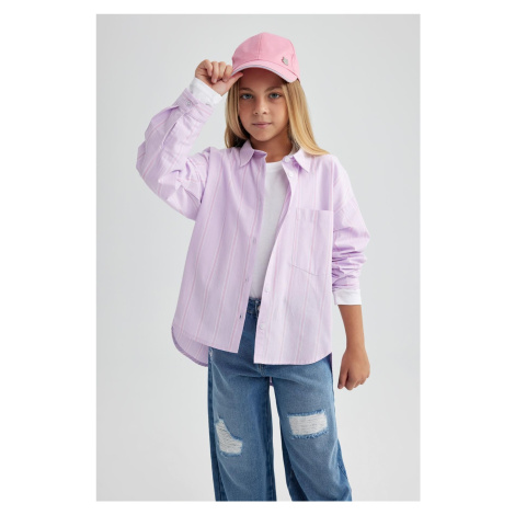 DEFACTO Girls Poplin Long Sleeve Shirt