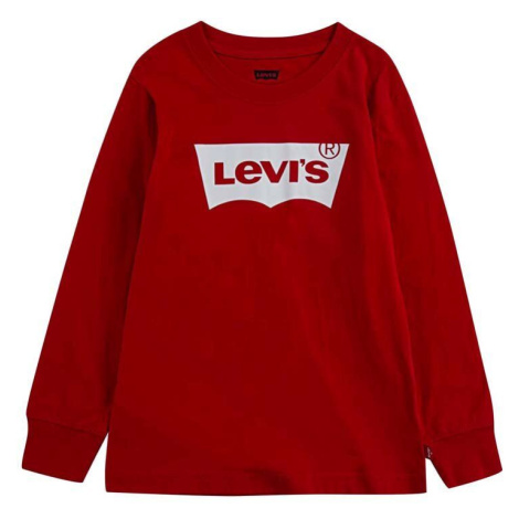 Detské tričko s dlhým rukávom Levi's červená farba, s potlačou Levi´s