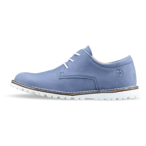 Vasky Derby Blue - Dámske kožené poltopánky modré, ručná výroba jesenné / zimné topánky