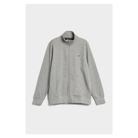 MIKINA GANT REG SHIELD FULL ZIP SWEAT GREY MELANGE