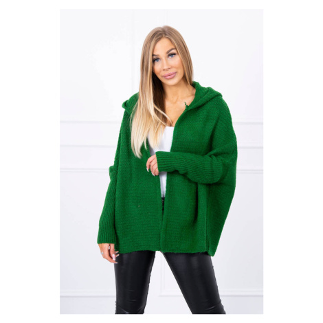 Sweater with hood and green bat sleeves