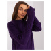 Dark purple classic sweater with a round neckline