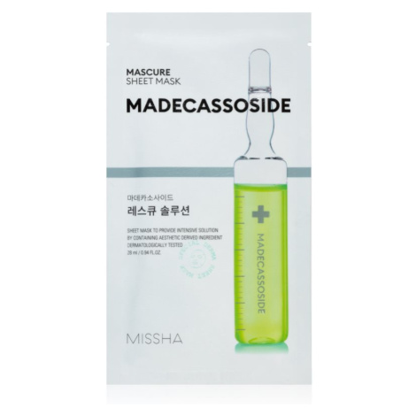 Missha Mascure Madecassoside ošetrujúca plátienková maska pre citlivú a podráždenú pleť