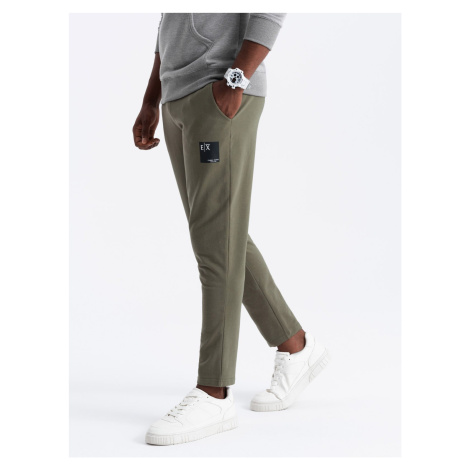 Ombre Men's sweatpants with logo - olive