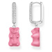 Thomas Sabo CR727-052-9 Silver Single Hoop Earrings Midiversion with pink Gold Bears 34,5 mm