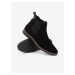 Čierne pánske kožené členkové topánky Ombre Clothing