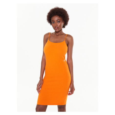 Calvin Klein Jeans Každodenné šaty J20J221149 Oranžová Slim Fit