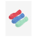 Sada troch párov dámskych ponožiek v zelenej, modrej a koralovej farbe Converse