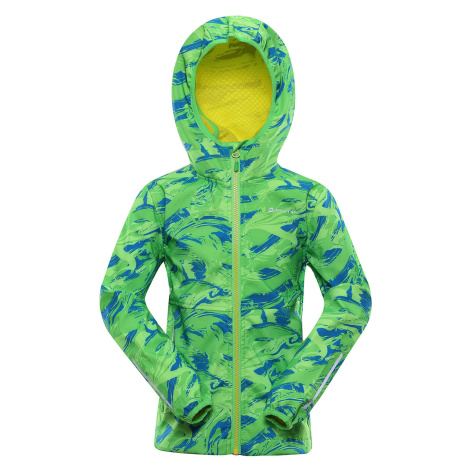 Dětská softshellová bunda s membránou ALPINE PRO LANCO neon green 140-146