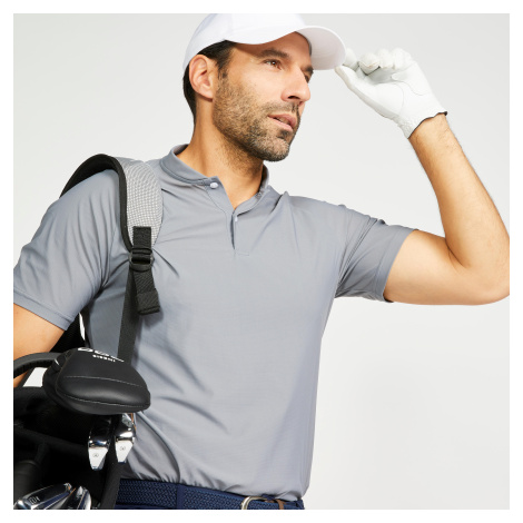 Pánska golfová polokošeľa s krátkym rukávom WW900 sivá INESIS