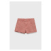 Detské rifľové krátke nohavice Pepe Jeans ružová farba, jednofarebné,