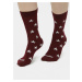 Vínové vzorované ponožky Fusakle Hviezda čoko