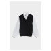 Sveter Karl Lagerfeld Knit Vest W/ Poplin Shirt Čierna